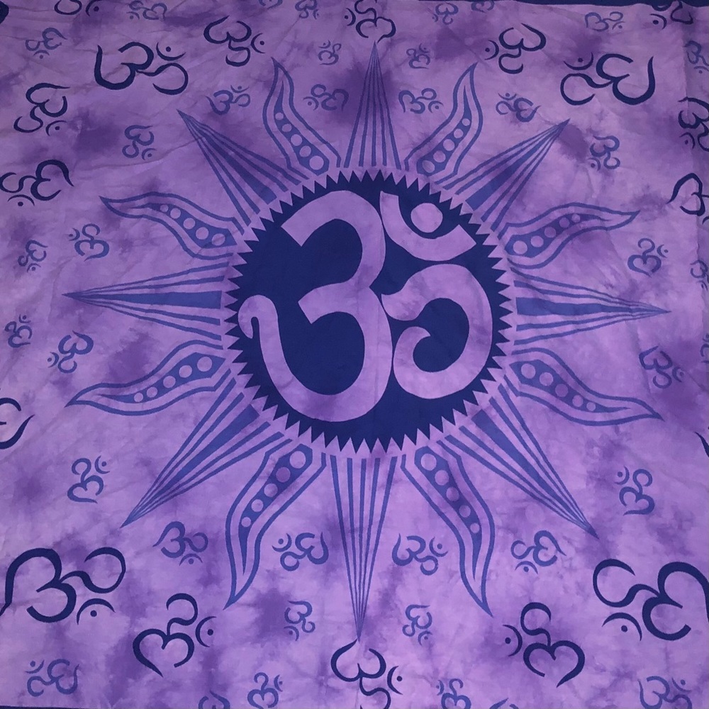 Huge Cotton Om Wall tapestry 7 feet X 4.5 feet